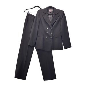 Kasper Pinstripe Black Women's Pantsuit